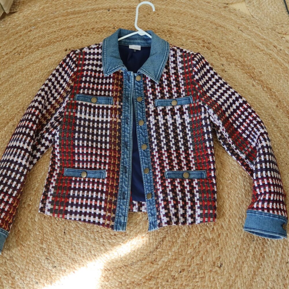Elevated Denim Jacket Sz S Ecru